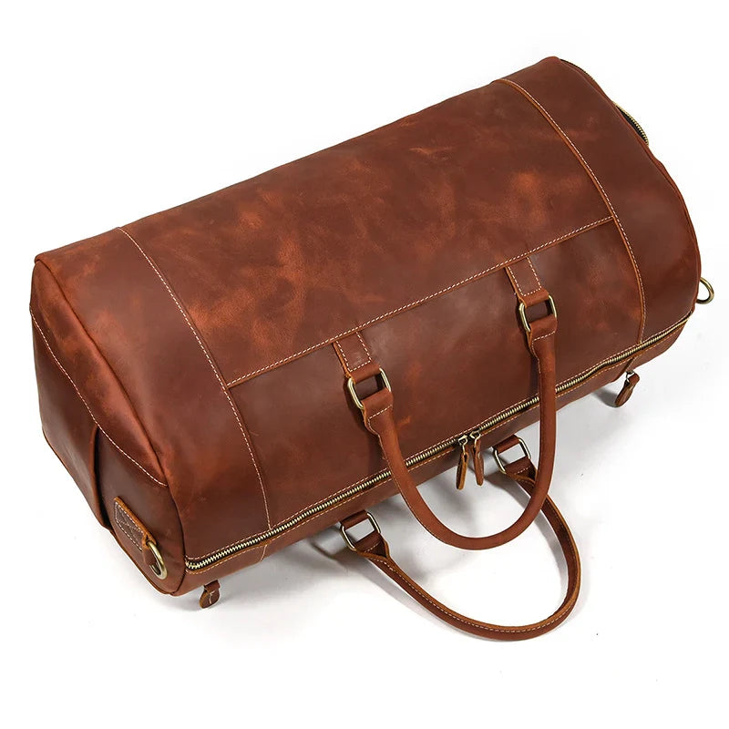 Adventure Leather Weekender Duffle Bag