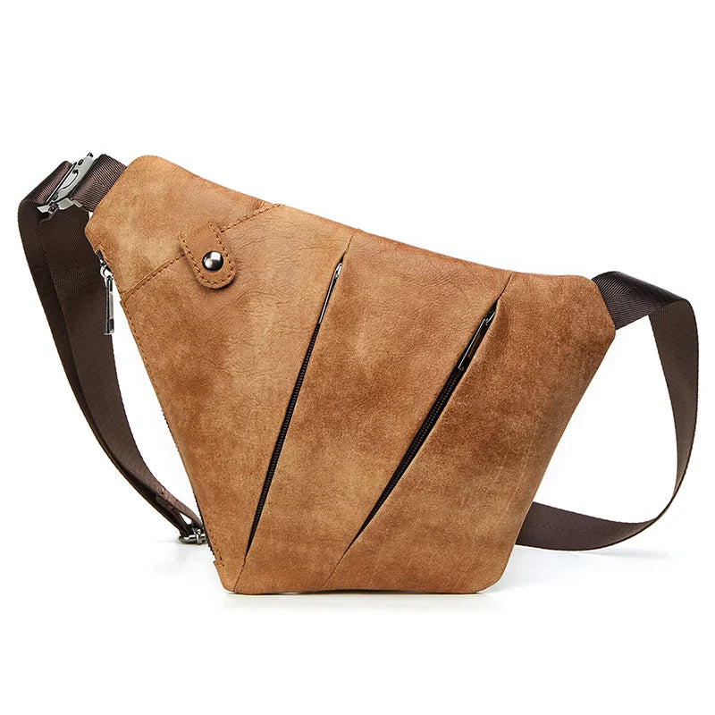 Urban Geometric Leather Crossbody Bag