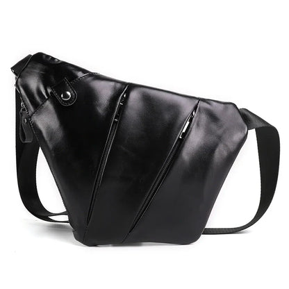 Urban Geometric Leather Crossbody Bag