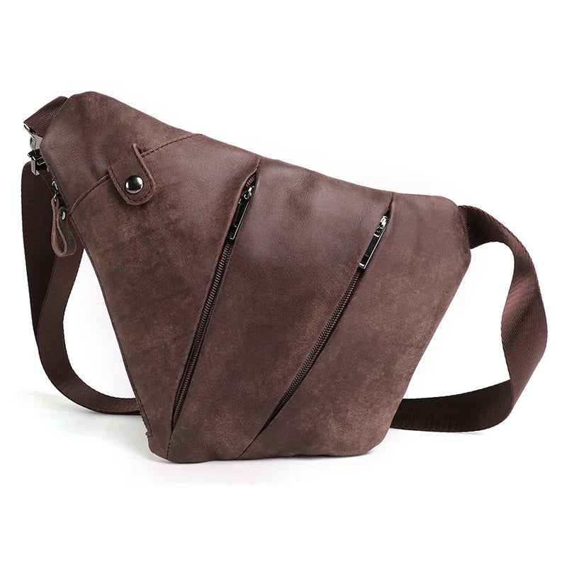 Urban Geometric Leather Crossbody Bag