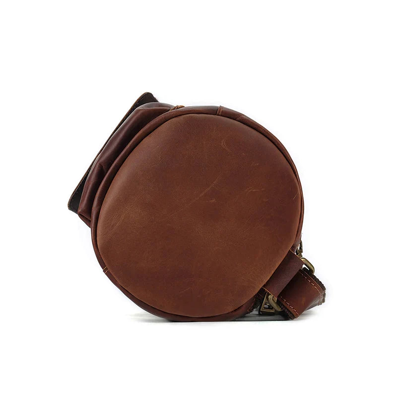 Vintage Cylinder Leather Crossbody Bag