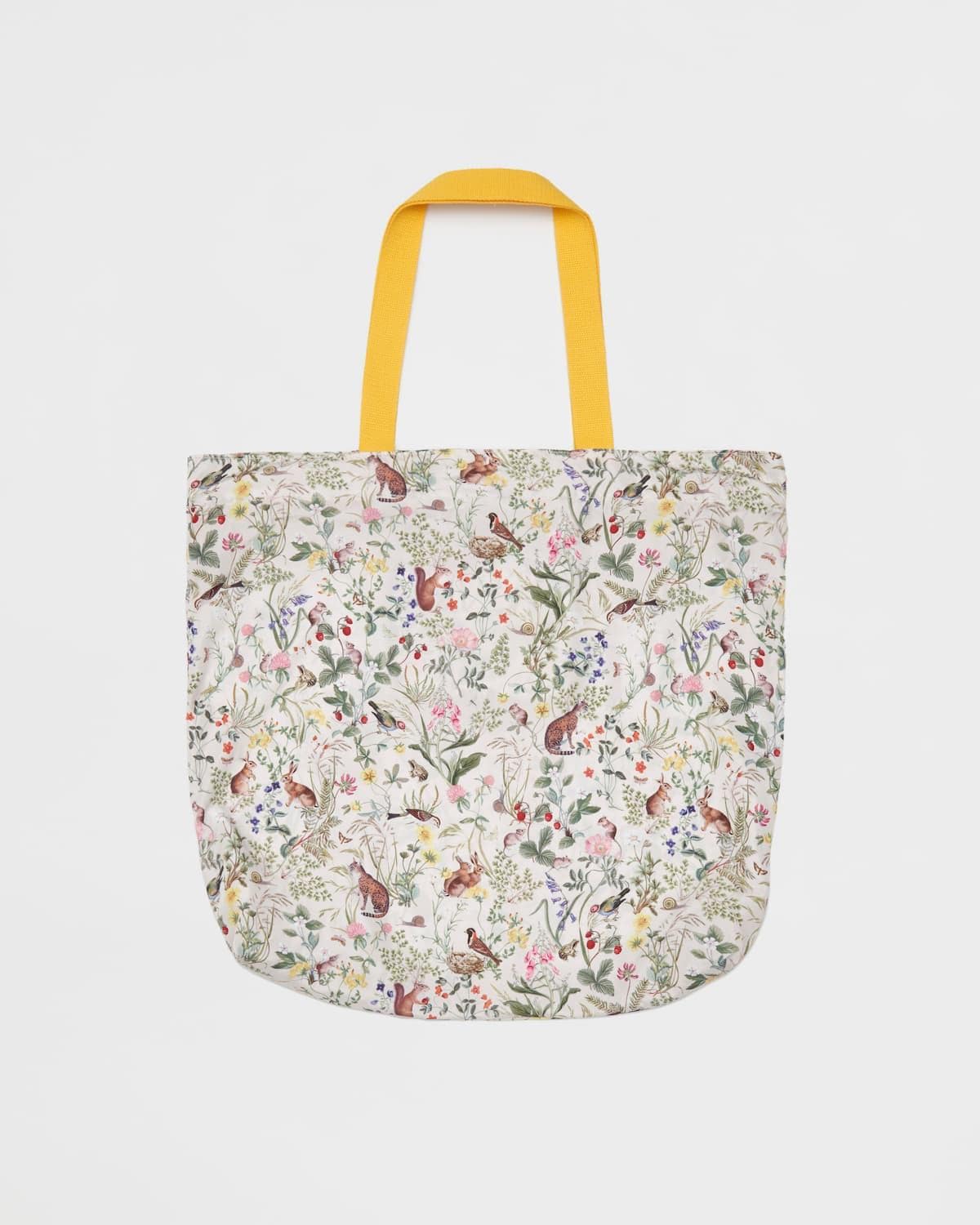 Meadow Creatures Folding Nylon Tote Bag - Ivory