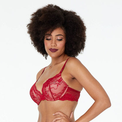 My Fit Lace Graduated Push up Plunge Bra