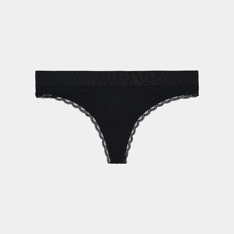 Cotton Logo Thong