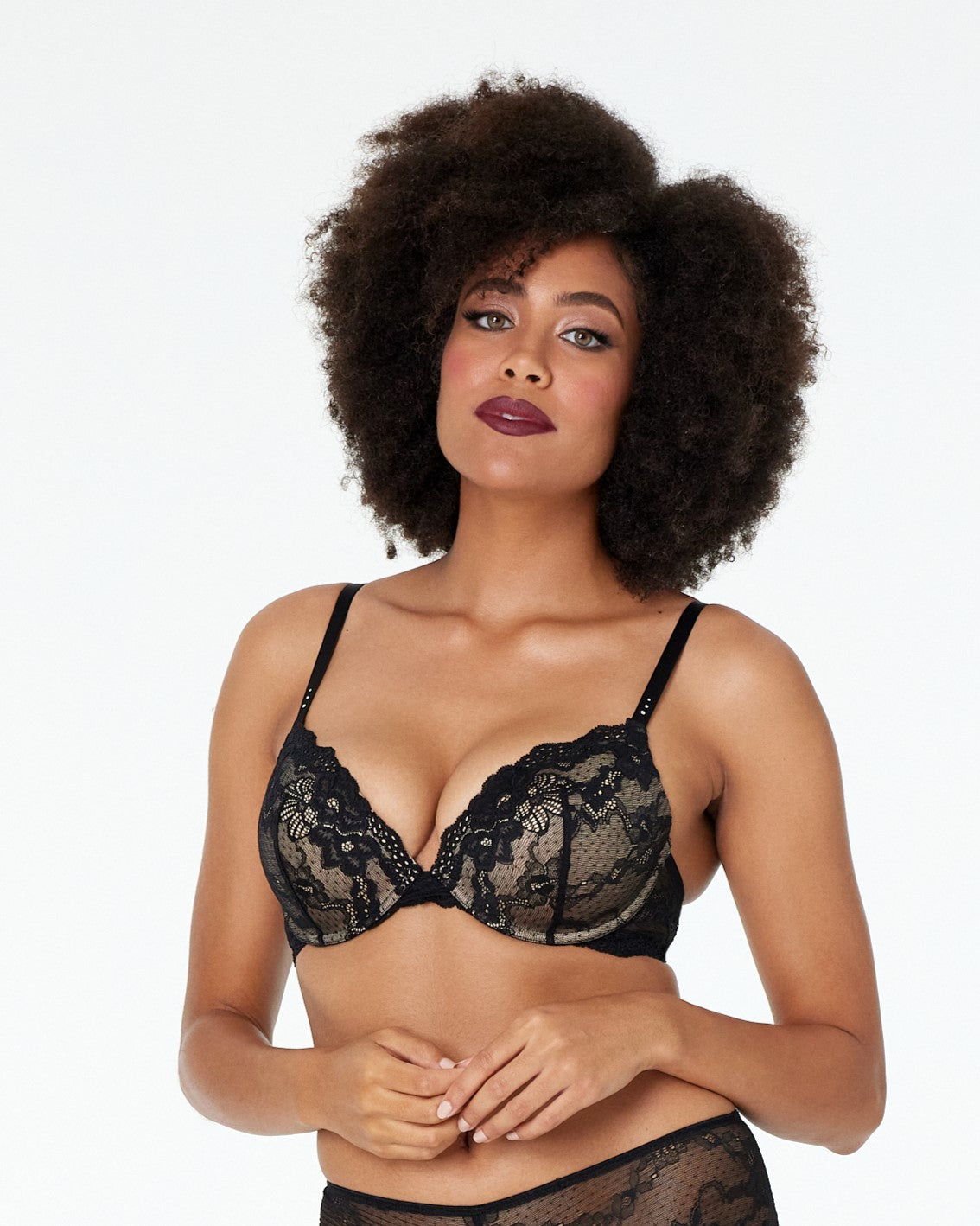 My Fit Lace Graduated Push up Plunge Bra