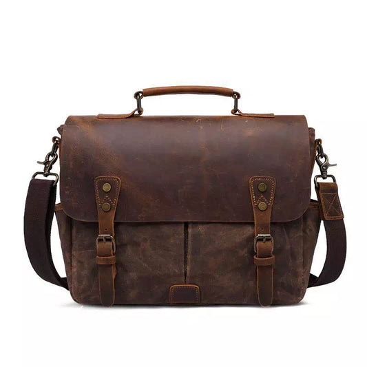 Rugged Canvas Messenger Crossbody Bag