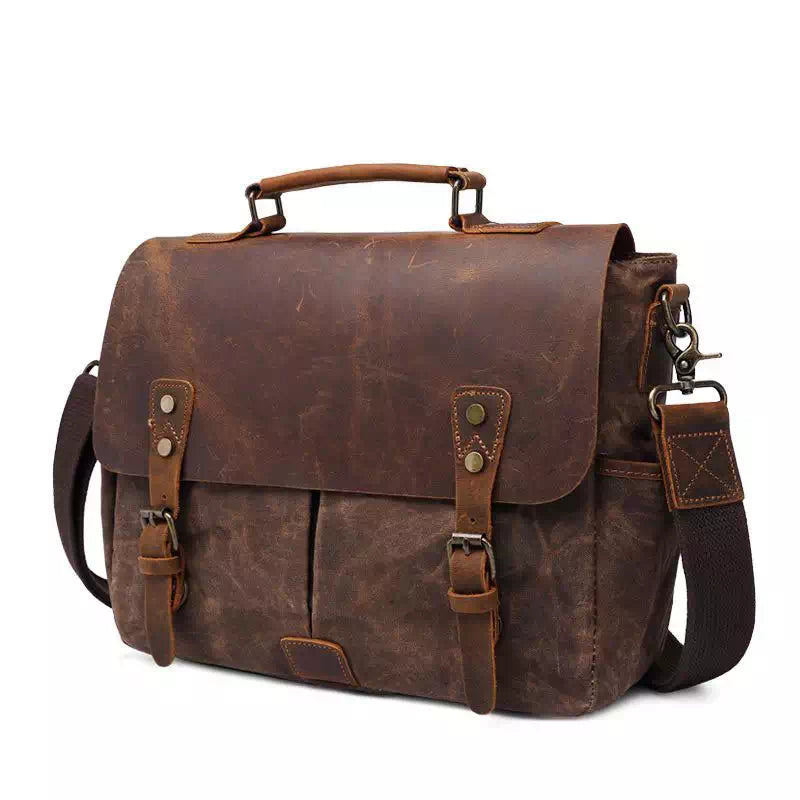 Rugged Canvas Messenger Crossbody Bag