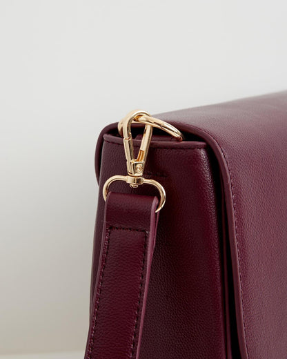 Nina Messenger Handbag - Burgundy