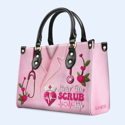 Nurse 06 - Personalized Custom Leather Handbag - nurse06