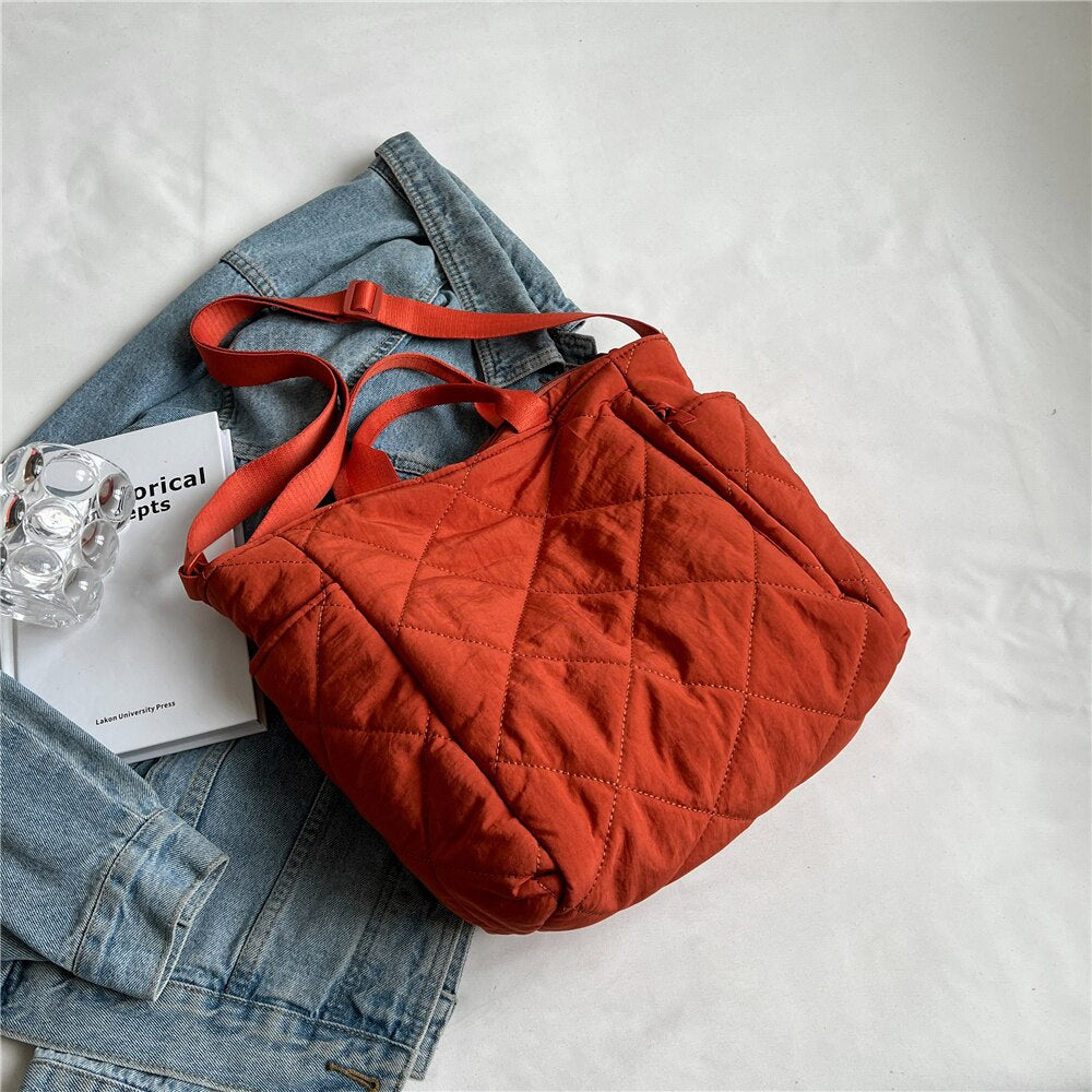 Olives Quilted Puffer Tote