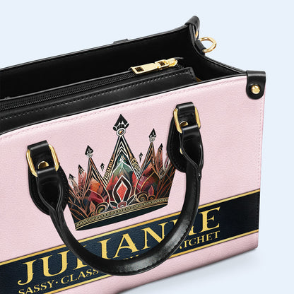 Queen Pink - New - Personalized Custom Leather Handbag - queen02pink