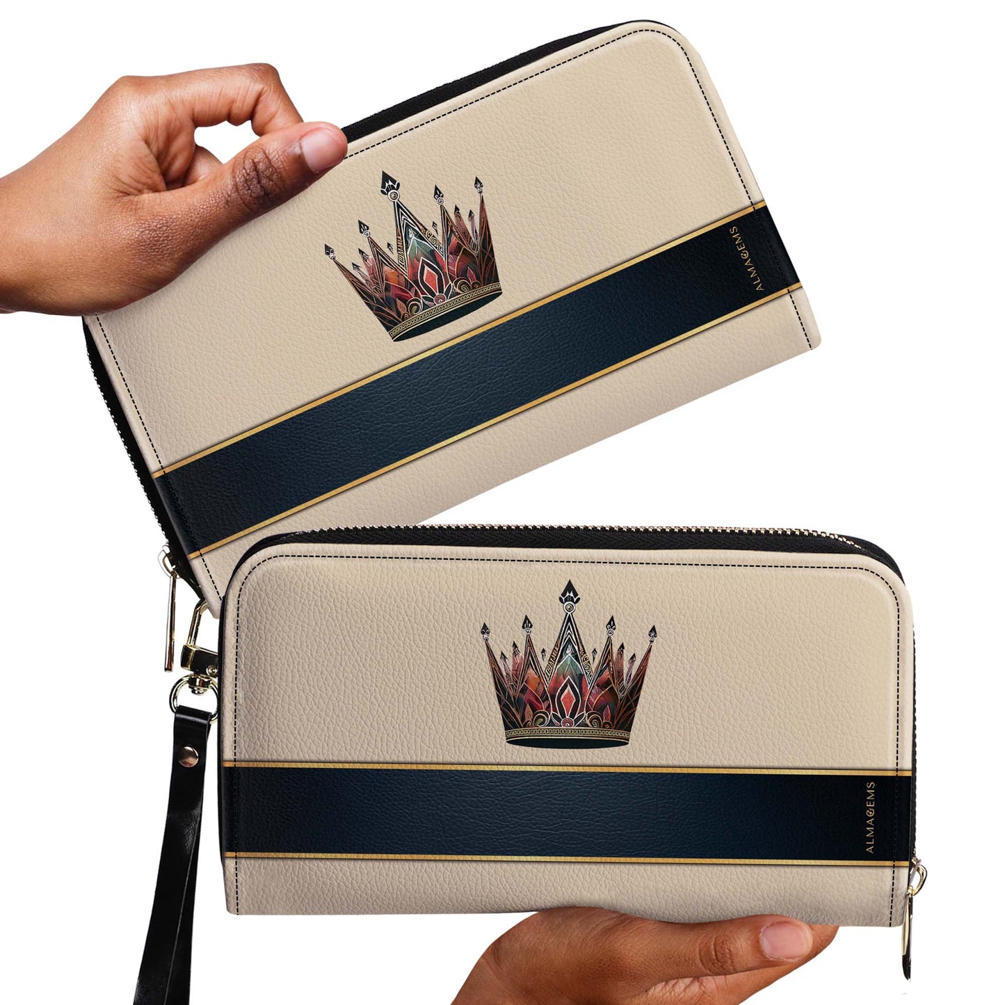 Queen Beige - New - Women Leather Wallet - queen02beigeWL