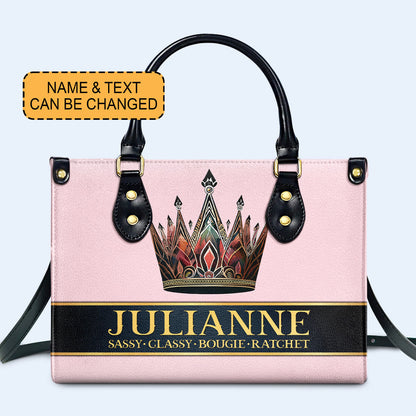 Queen Pink - New - Personalized Custom Leather Handbag - queen02pink