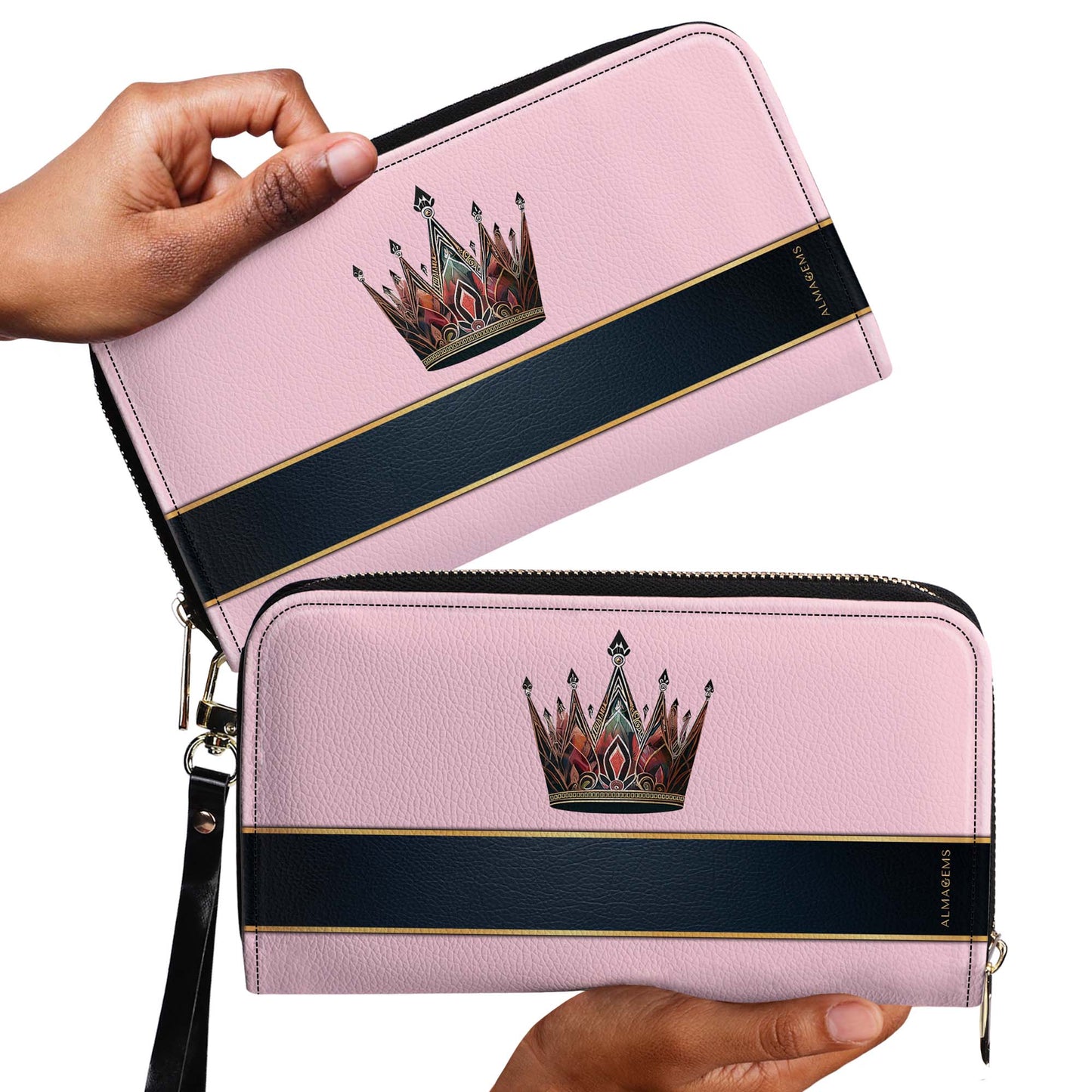 Queen Pink - New - Women Leather Wallet - queen02pinkWL