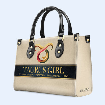 Zodiac Queen Beige - Personalized Custom Leather Handbag - queen05beige