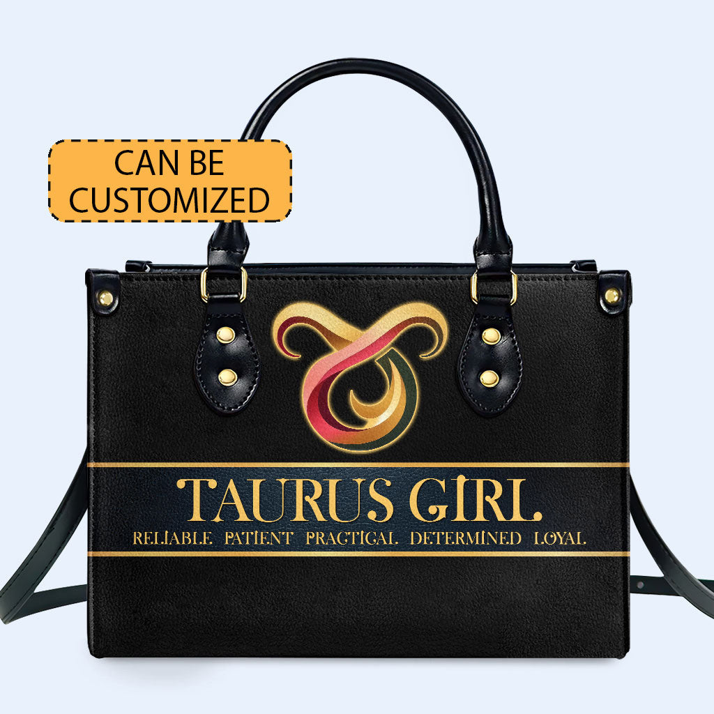 Zodiac Queen Black - Personalized Custom Leather Handbag - queen05black