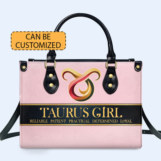 Zodiac Queen Pink - Personalized Custom Leather Handbag - queen05pink