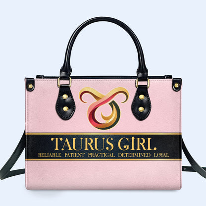 Zodiac Queen Pink - Personalized Custom Leather Handbag - queen05pink