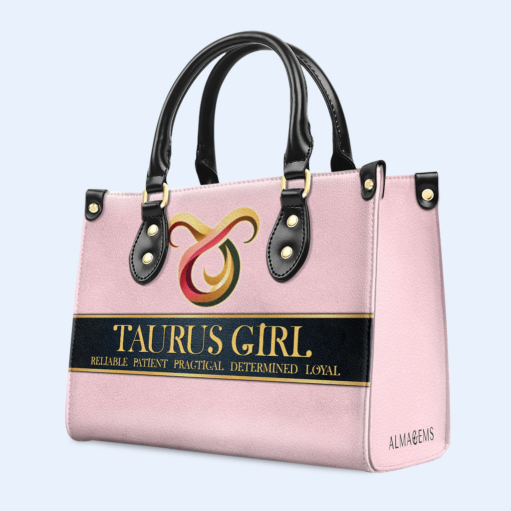 Zodiac Queen Pink - Personalized Custom Leather Handbag - queen05pink