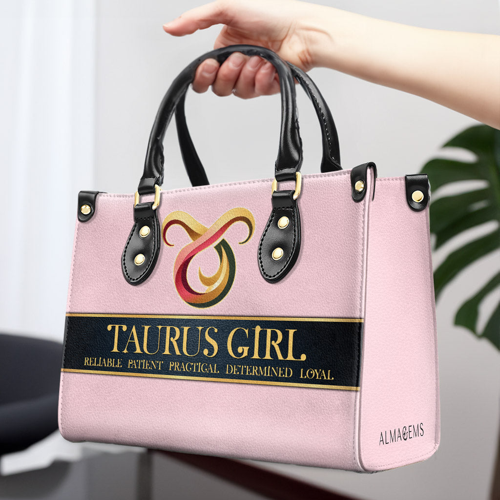 Zodiac Queen Pink - Personalized Custom Leather Handbag - queen05pink