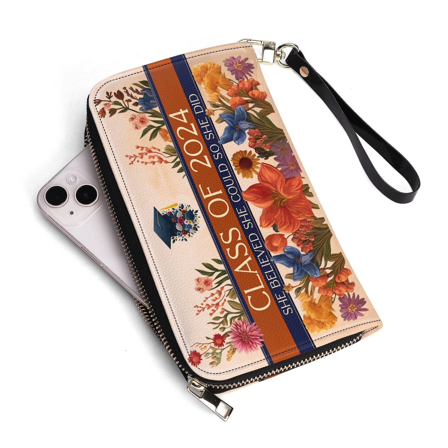 Zodiac Queen Flowers - Personalized Custom Women Leather Wallet - queen06flowersWL