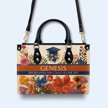 Zodiac Queen Flowers - Personalized Custom Leather Handbag - queen06flowers