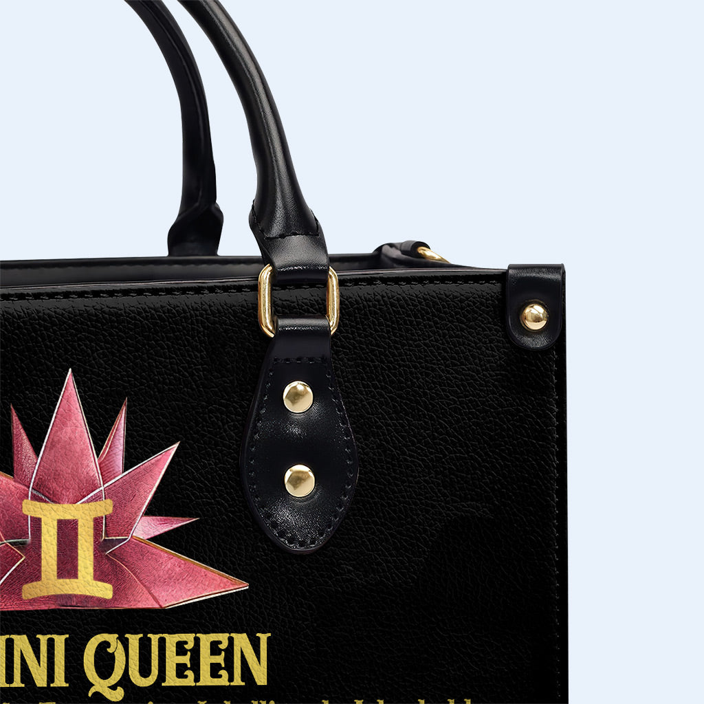 Zodiac Queen Black 08 - Personalized Custom Leather Handbag - queen08black