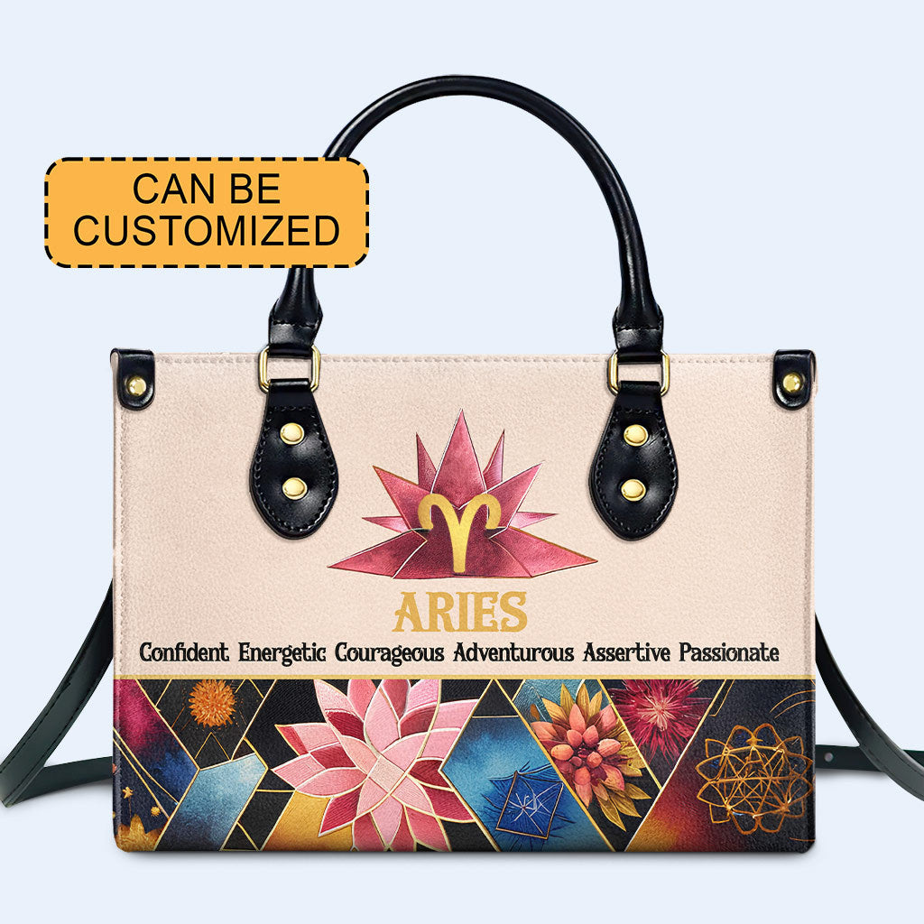 Zodiac Queen Flowers 08 - Personalized Custom Leather Handbag - queen08flowers