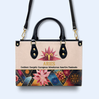 Zodiac Queen Flowers 08 - Personalized Custom Leather Handbag - queen08flowers