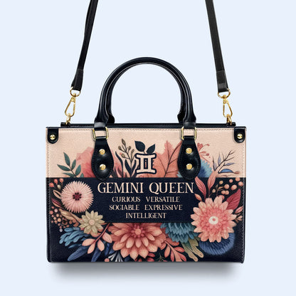 Zodiac Queen Flowers 10 - Personalized Custom Leather Handbag - queen10flowers