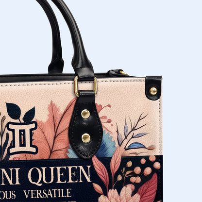 Zodiac Queen Flowers 10 - Personalized Custom Leather Handbag - queen10flowers