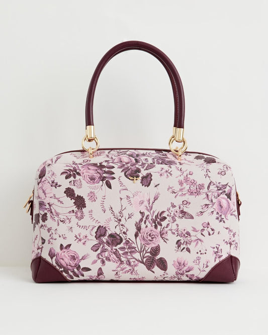 Rambling Rose Tote Bag - Burgundy