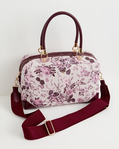 Rambling Rose Tote Bag - Burgundy