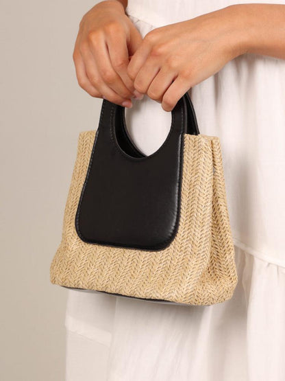 Sigrid Leather Straw Tote Bag