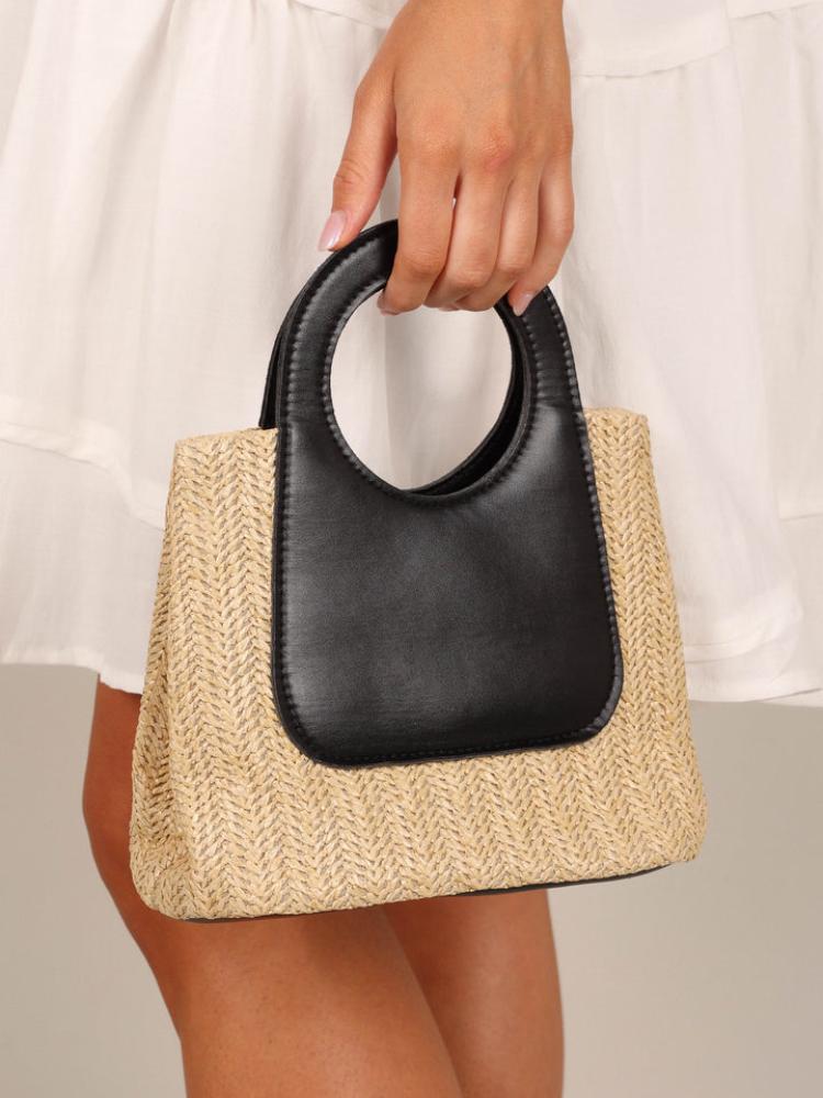 Sigrid Leather Straw Tote Bag