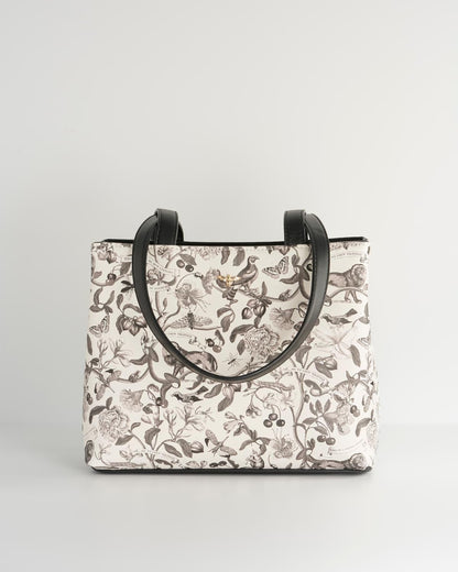 Tree Of Life Monochrome Small Tote - Black/White