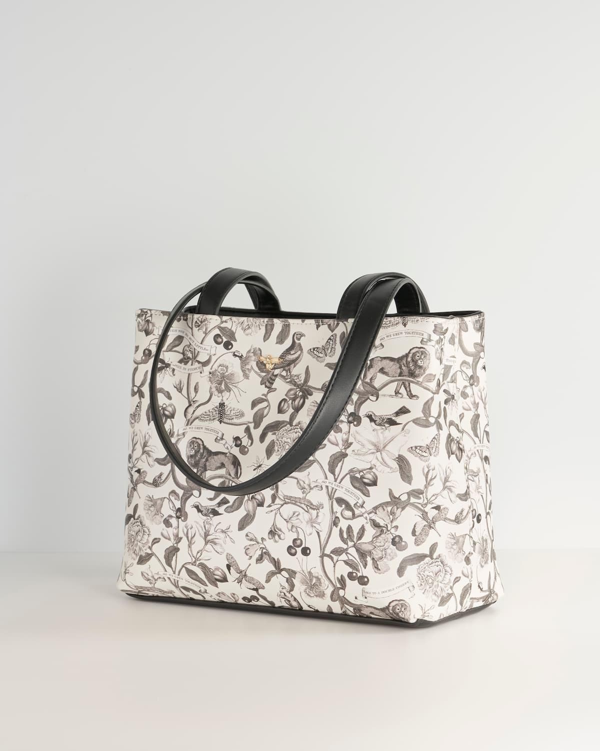 Tree Of Life Monochrome Small Tote - Black/White