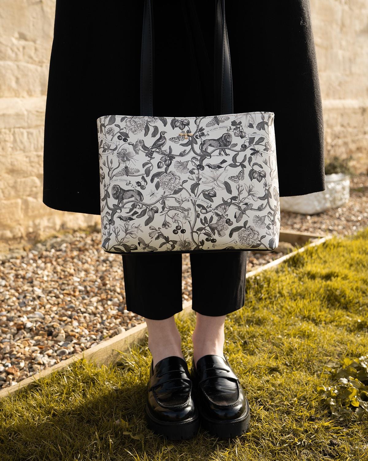 Tree Of Life Monochrome Small Tote - Black/White