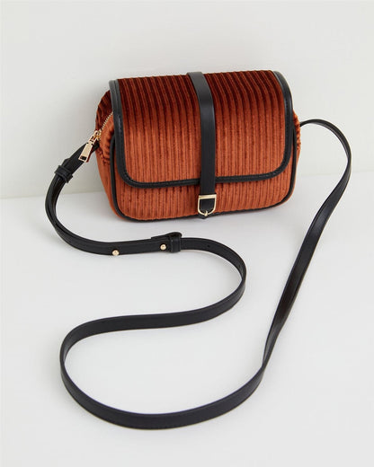 Vivianne Velvet Camera Bag - Amber Rust