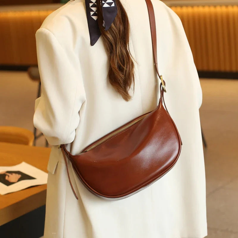 Sleek Leather Crossbody Bag