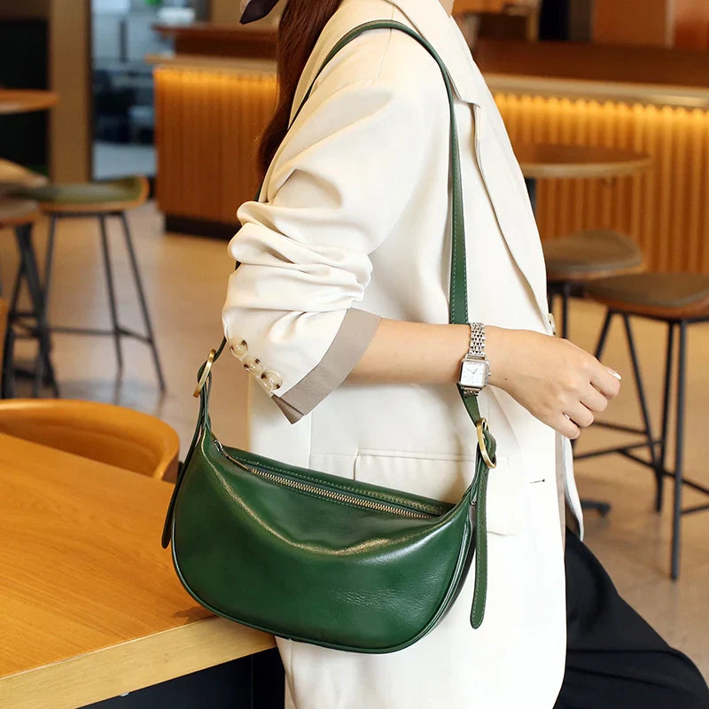 Sleek Leather Crossbody Bag