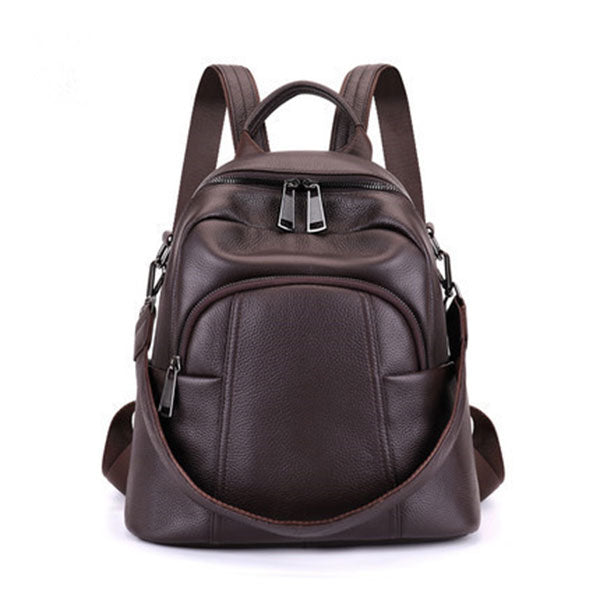 Versatile Leather Travel Backpack