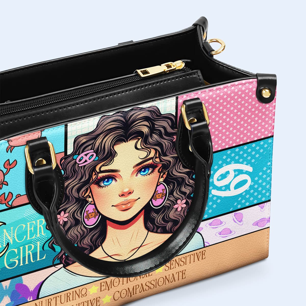 Cancer Girl 01 - Personalized Custom Leather Handbag - z_can01