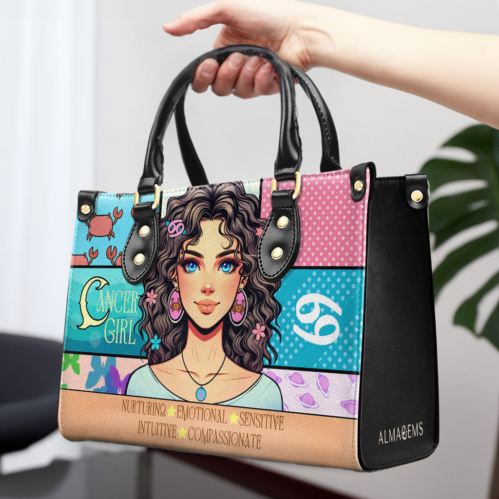 Cancer Girl 01 - Personalized Custom Leather Handbag - z_can01