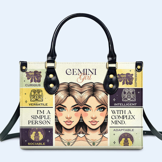 Gemini Girl 01 - Personalized Custom Leather Handbag - z_gem01