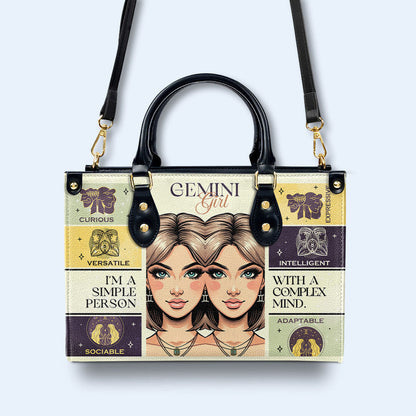 Gemini Girl 01 - Personalized Custom Leather Handbag - z_gem01